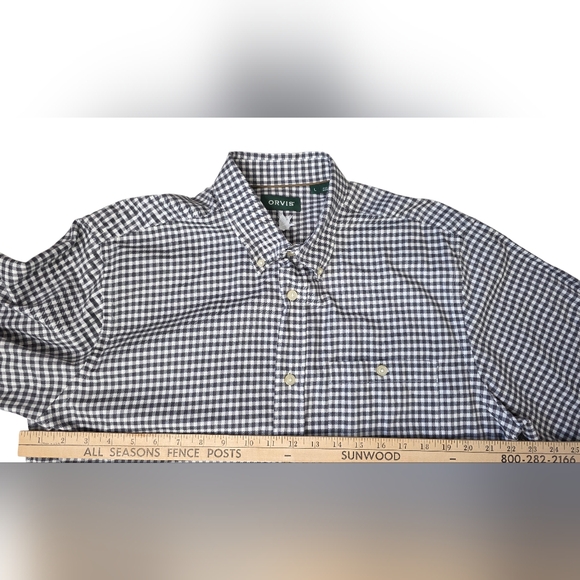 Orvis Large Country Twill Gingham Button Down Shirt - Picture 9 of 9